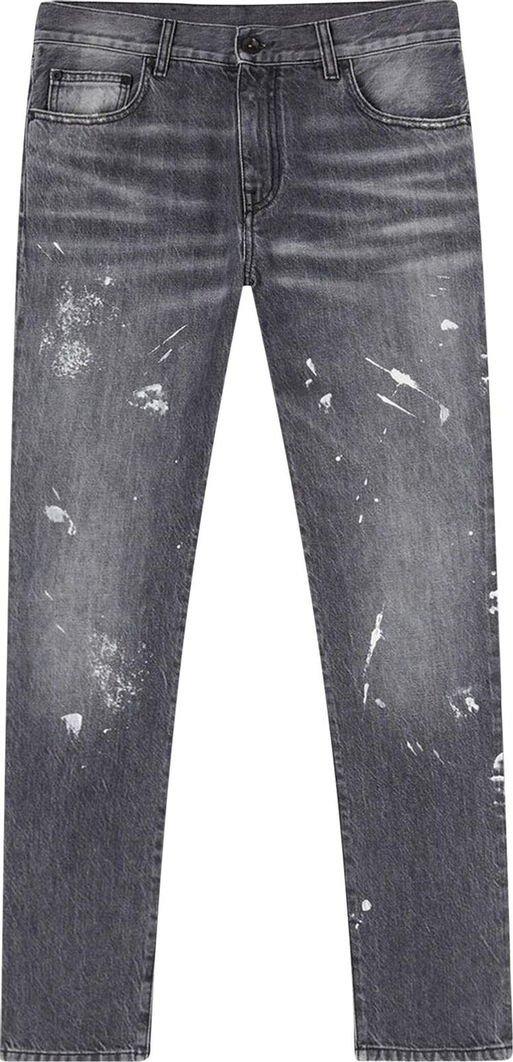 

Джинсы Off-White Diag Outline Paint Skinny Jeans 'Vintage Grey/White', серый