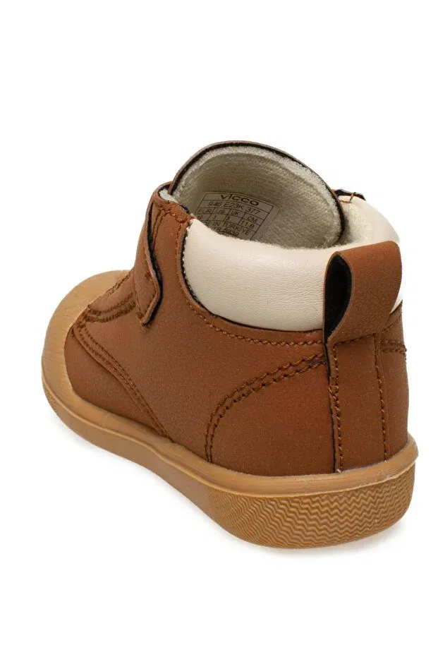 Детские ботинки для девочек с плоским ходом Paw First Step Vicco, Brown — фото 4