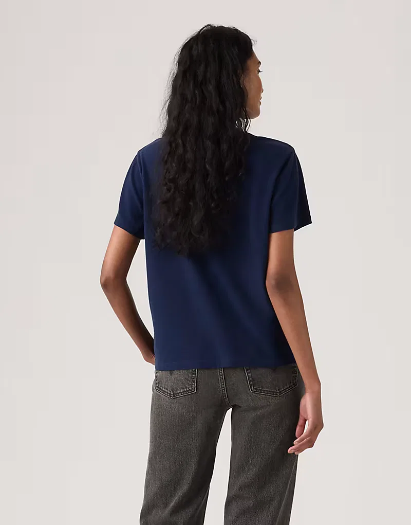 Любимая футболка Levi's с V-образным вырезом и логотипом на груди, темно-синий — фото 4