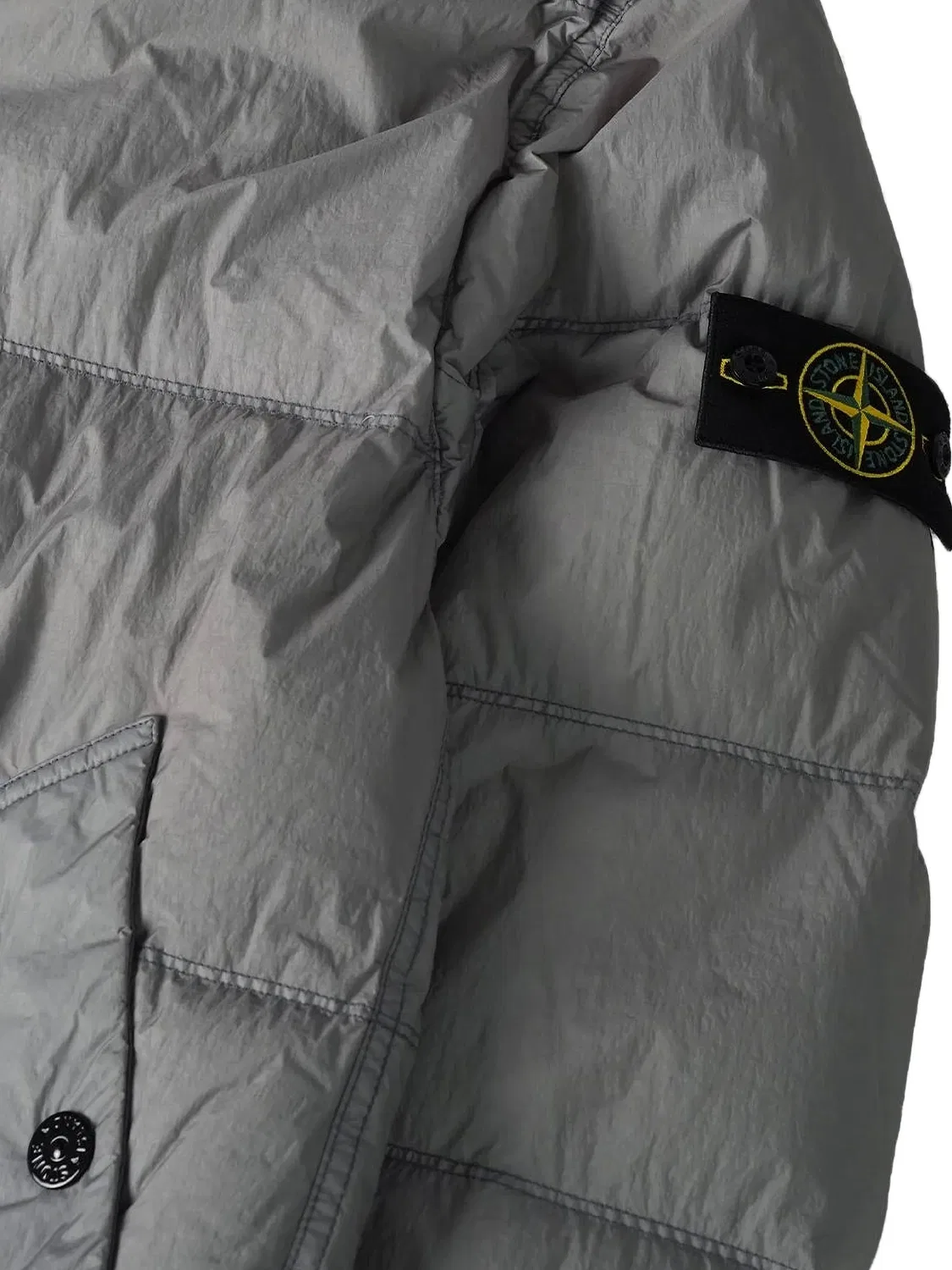 Куртка с капюшоном Crinkle Reps NY серая Stone Island, серый — фото 2