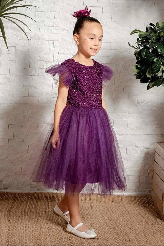 Детское платье для девочек из тюля с пайетками Mnk Baby&Kids, Murdum — фото 3