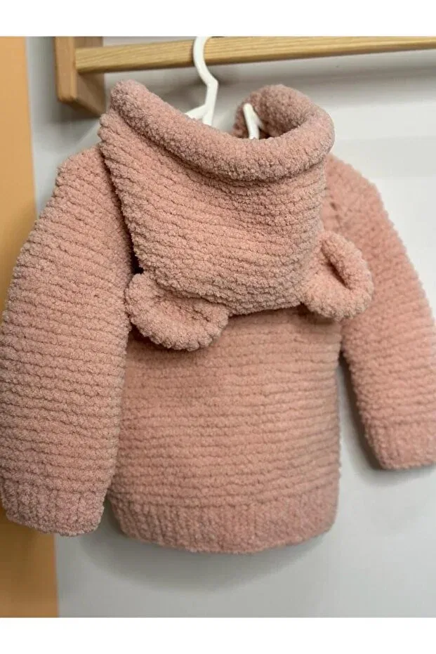 Детский кардиган с капюшоном Teddy bear cardigan Numistore, Pink — фото 2