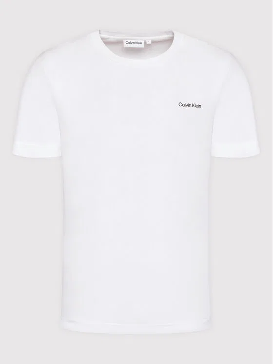Футболка regular fit Micro Logo Interlock Calvin Klein, белый — фото 4