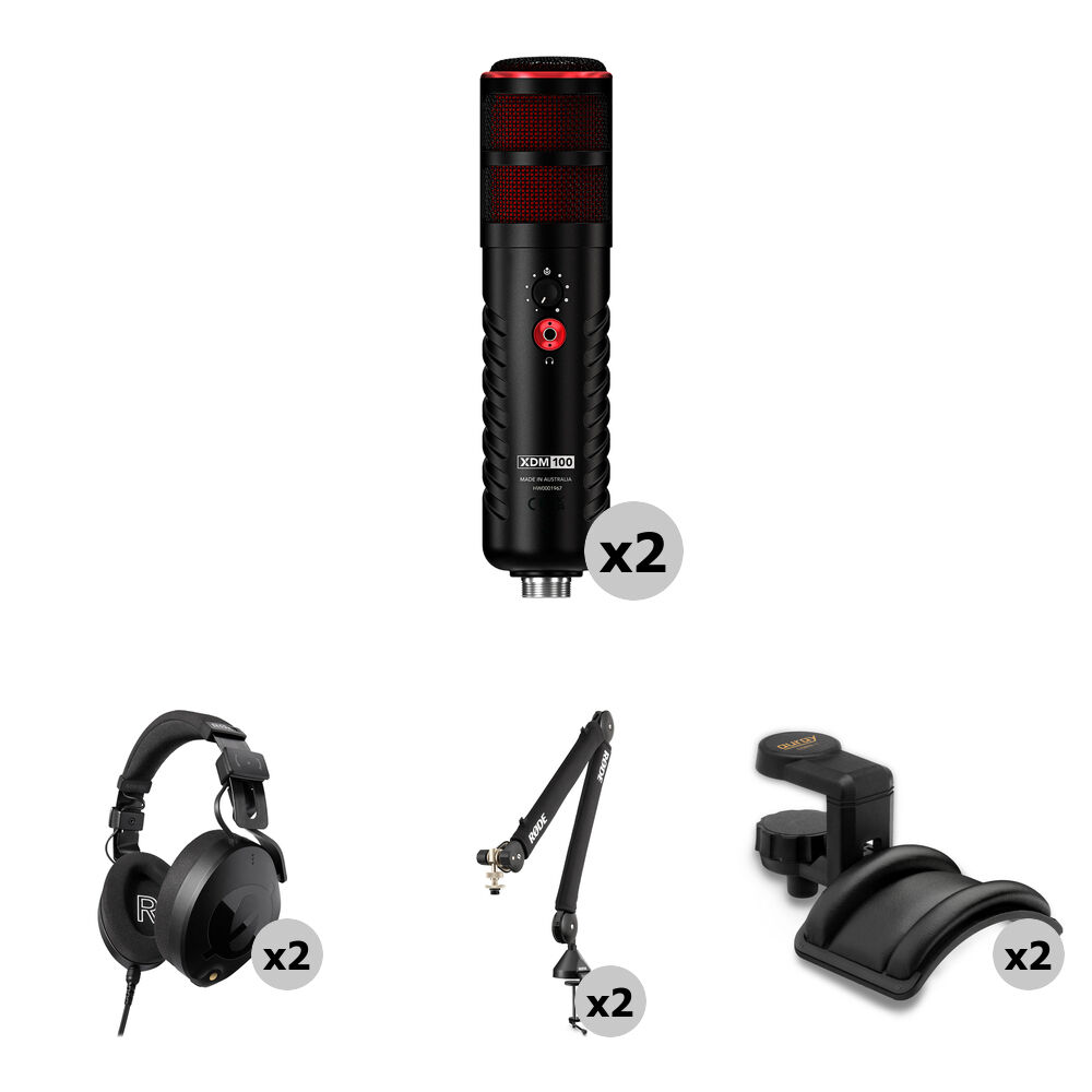 

Комплект для подкастинга RODE X XDM-100 на 2 человека с креплением для трансляции, наушниками и держателями