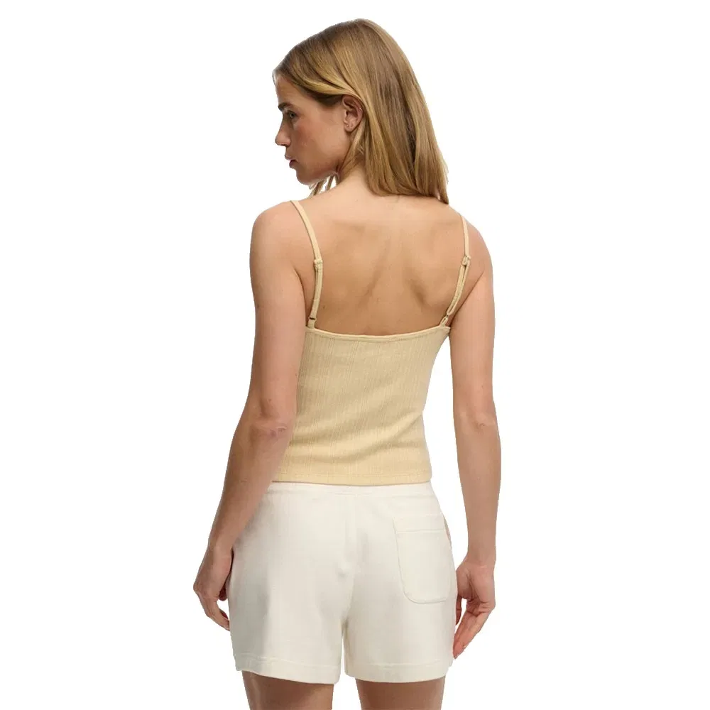 Топ без рукавов Athletic Essentials V Neck Pointelle Cami Superdry, бежевый — фото 2