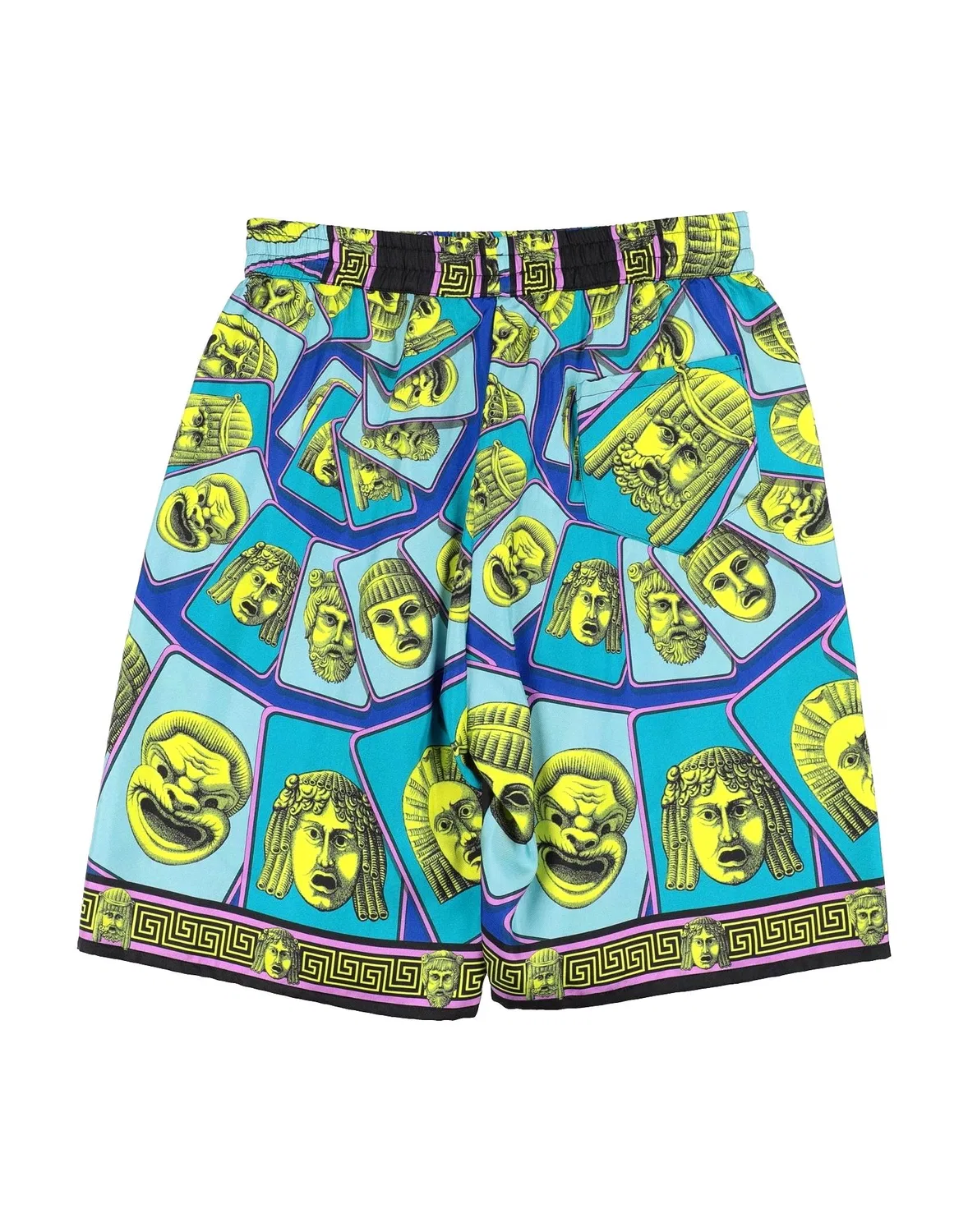 Детские шорты для мальчиков сатиновые Versace Young, синий — фото 2
