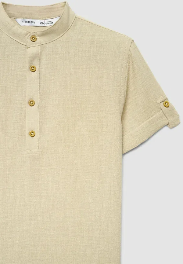 Рубашка поло из джерси, Camicia mc tinta unita - polo shirt, Terranova, Sabbia, песочный — фото 3