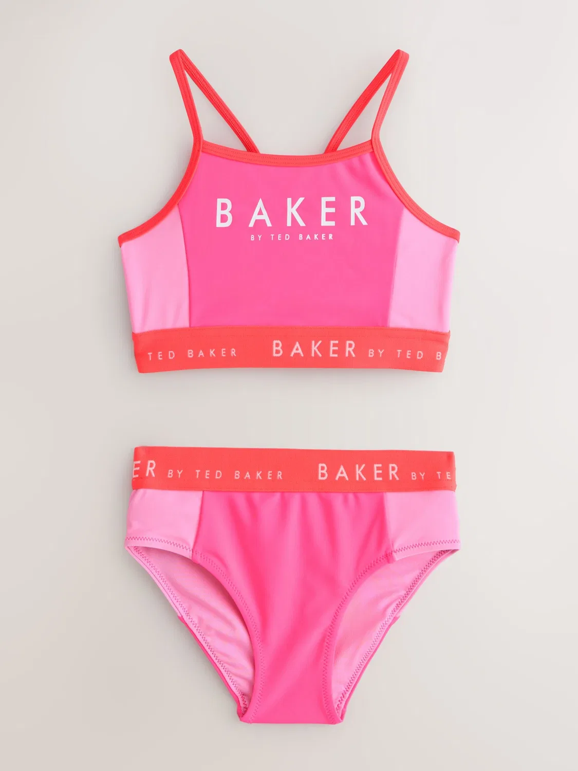 Бикини-футболка Baker by Ted Baker в розовом, розовом и малиновом цветах — фото 3