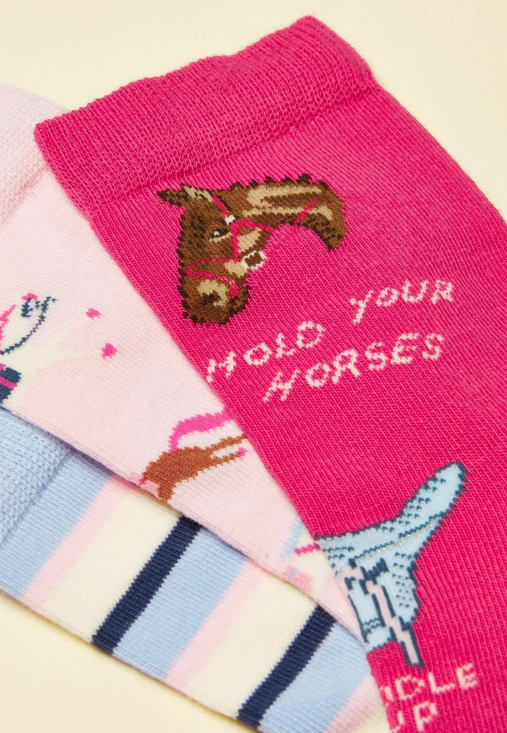 Набор из 3 носков Neat Feet Tom Joule, Pink Horse — фото 2