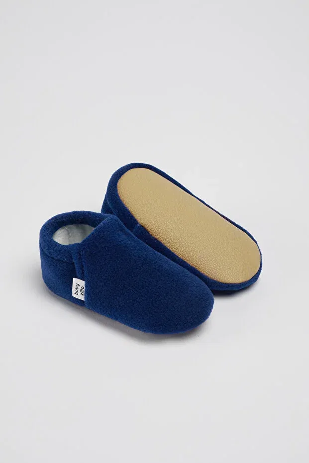 Детские пинетки из флиса с нескользящей подошвой Babyzilla, Navy Blue — фото 2