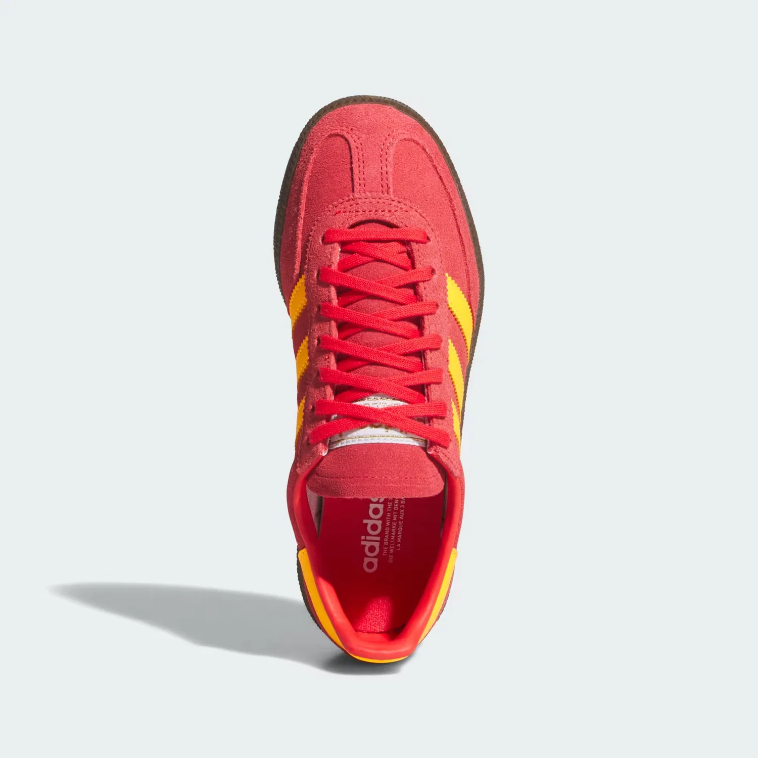 Детские кроссовки с замшевым верхом Handball Spezial Adidas Originals, красный/мандариновый/гум — фото 2