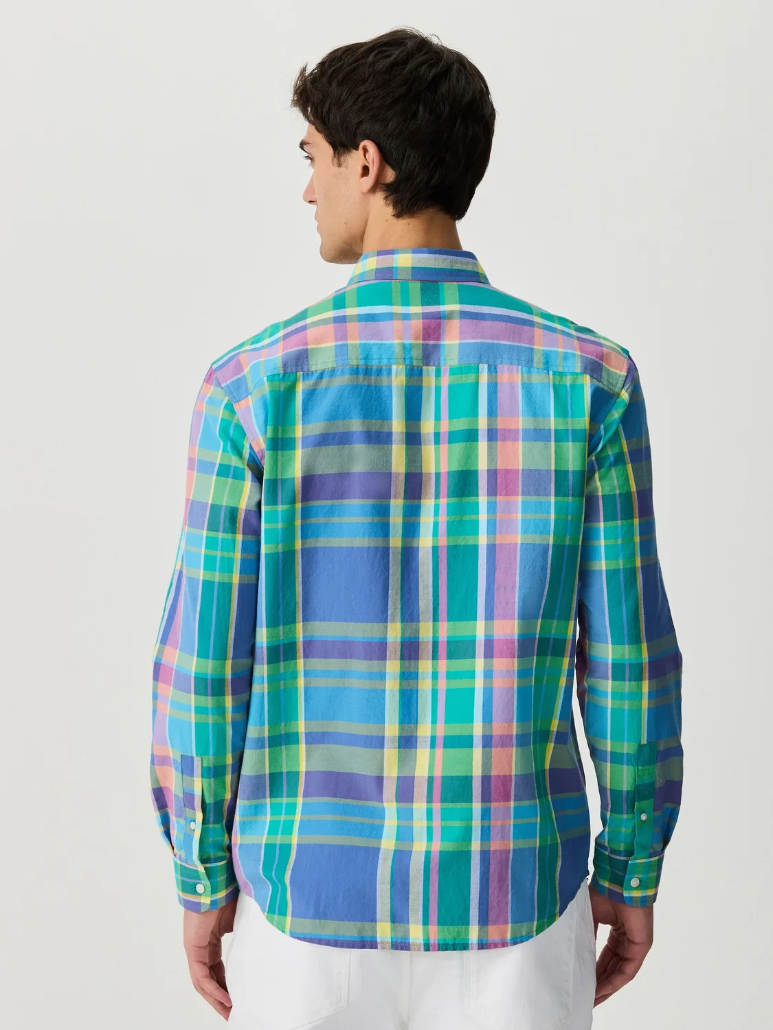Рубашка с принтом Madras Check, Long Sleeve Next, синий — фото 3