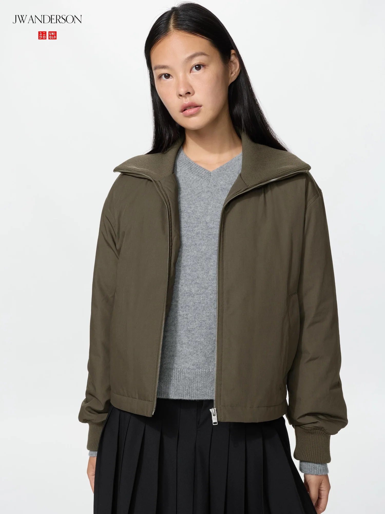 Короткая куртка на подкладке Uniqlo and JW Anderson, 57 оливковый