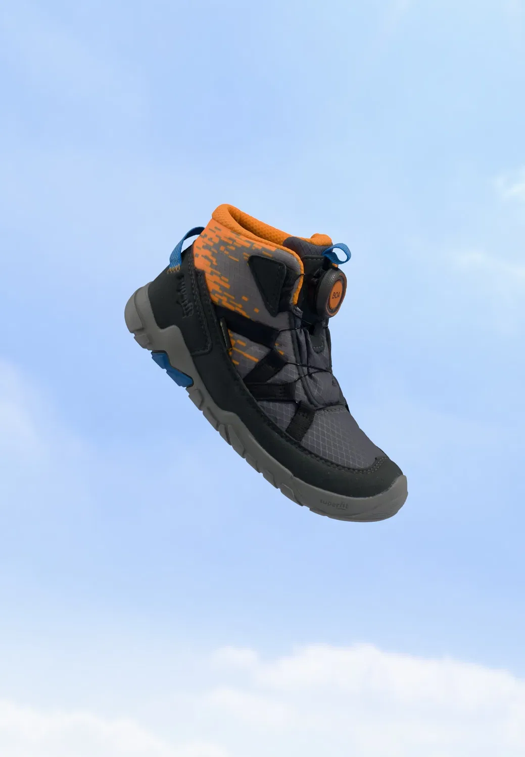 Barefoot trace - высокие кроссовки Superfit, Grau/Orange