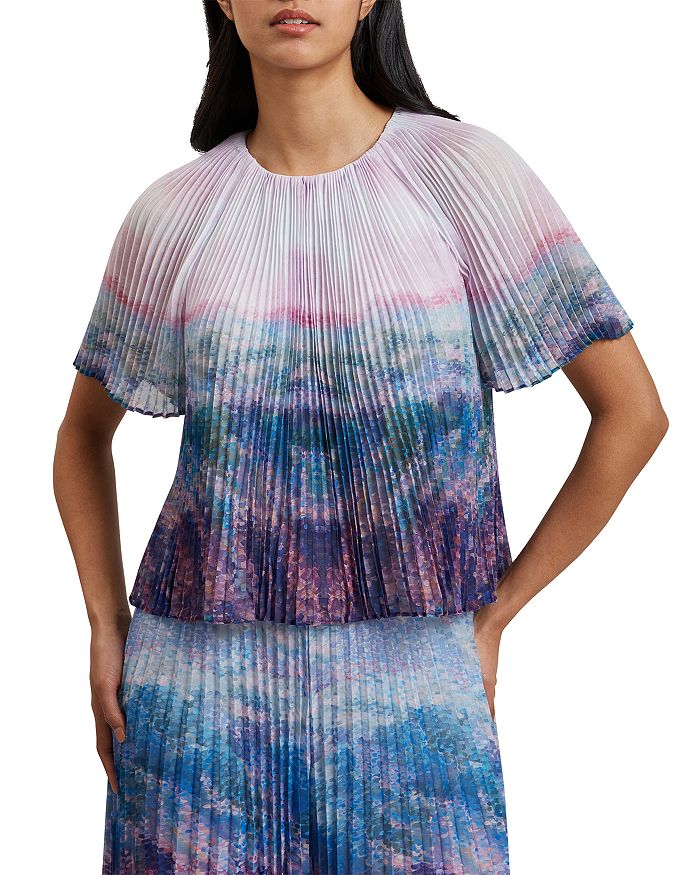

Aharra Блуза с коротким рукавом и плиссировкой Ted Baker, мультиколор