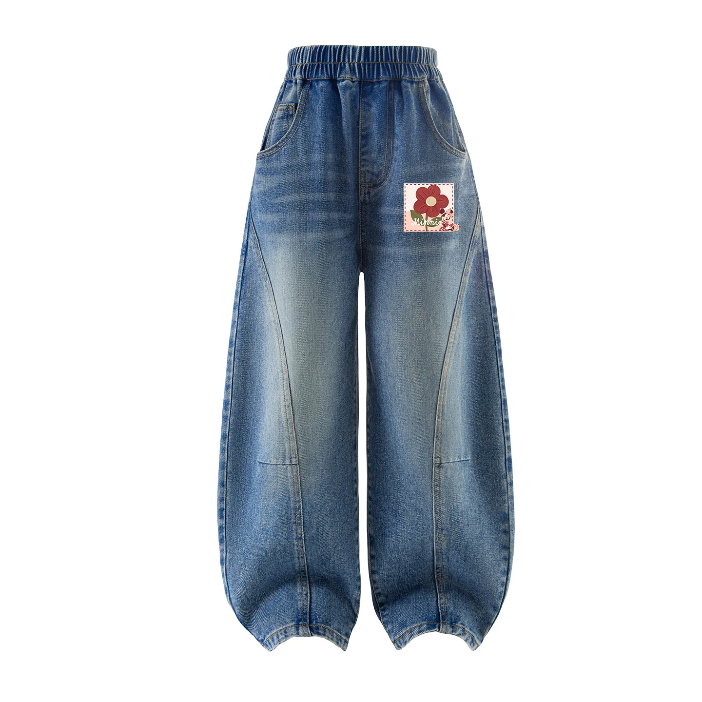 Детские джинсы Moderate Disney, Di Oil Paintings Flower K Denim Light Blue — фото 3