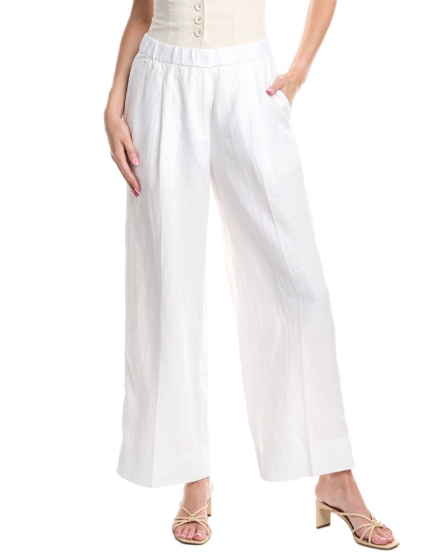 

EILEEN FISHER Широкие льняные брюки с плиссировкой спереди, белый