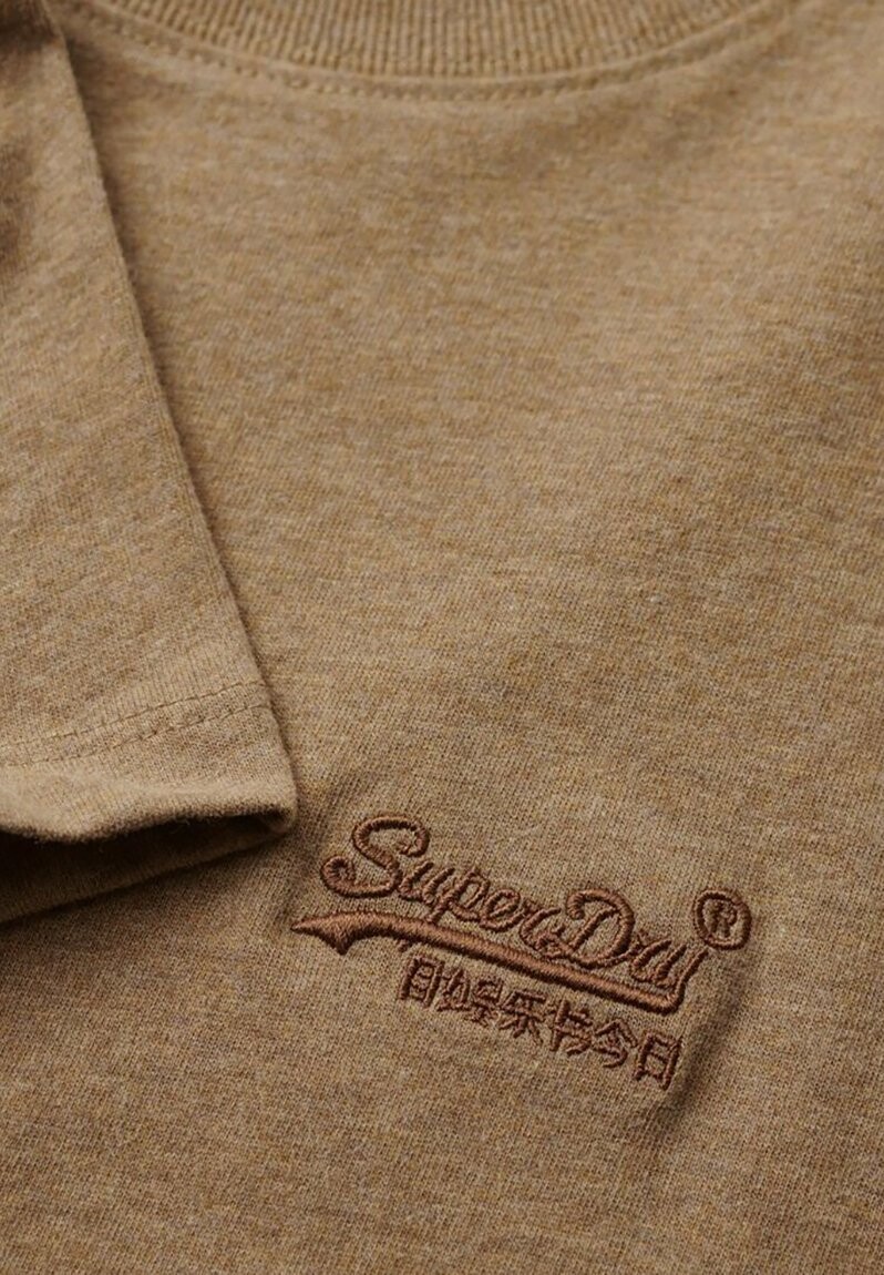 Футболка базовая VINTAGE LOGO EMB Superdry, цвет buck tan brown marl — фото 3