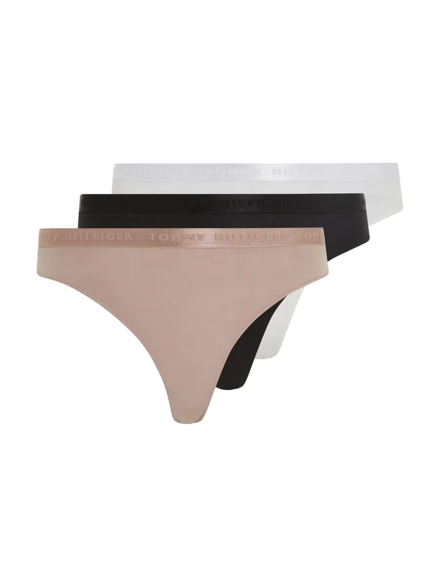 

Tommy Hilfiger Underwear Трусы "3P THONG (EXT SIZES)" (в упаковке 3 шт.), с поясом с логотипом, белый