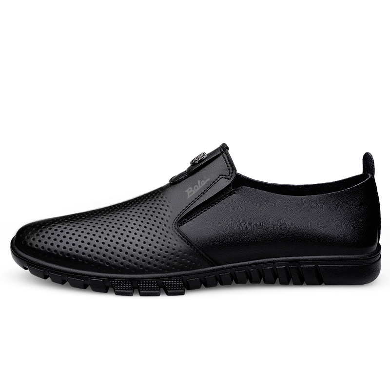 

BOLE Мужские повседневные туфли мужские низкие черные перфорированные черные, цвет Black Perforated