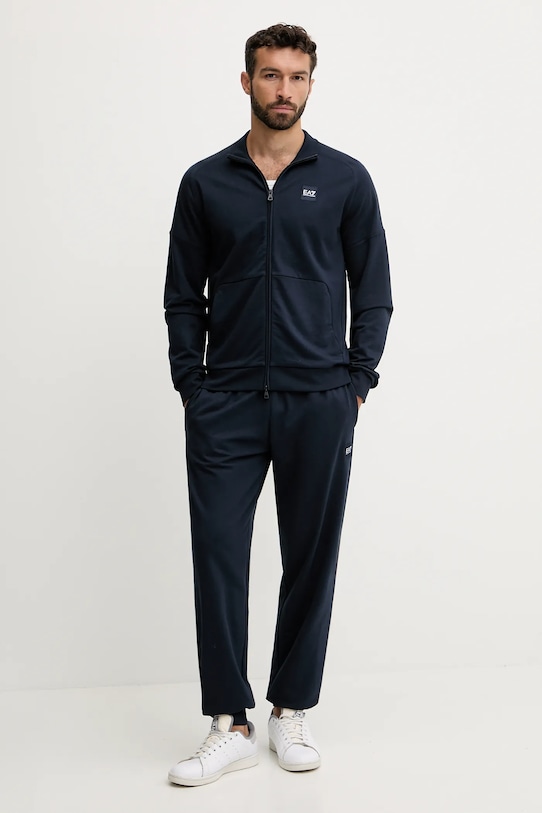 

Хлопковый спортивный костюм Ea7 Emporio Armani, темно-синий