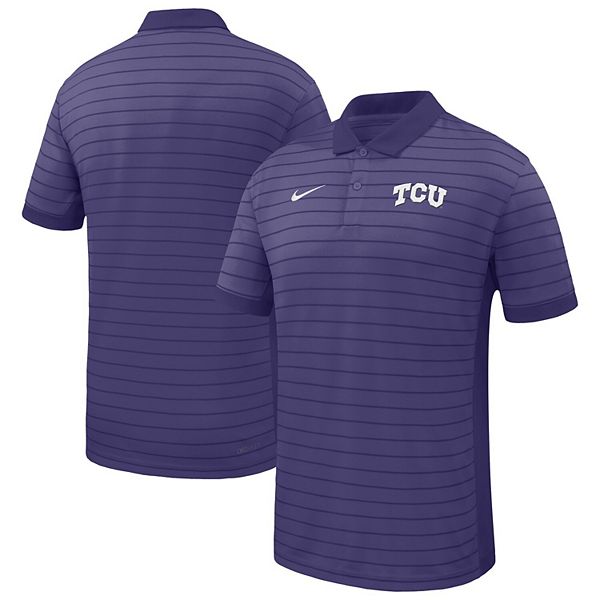 Мужская фиолетовая футболка TCU Horned Frogs 2025 Early Season Coaches Sideline Victory Stripe Performance Polo Nike — фото 2