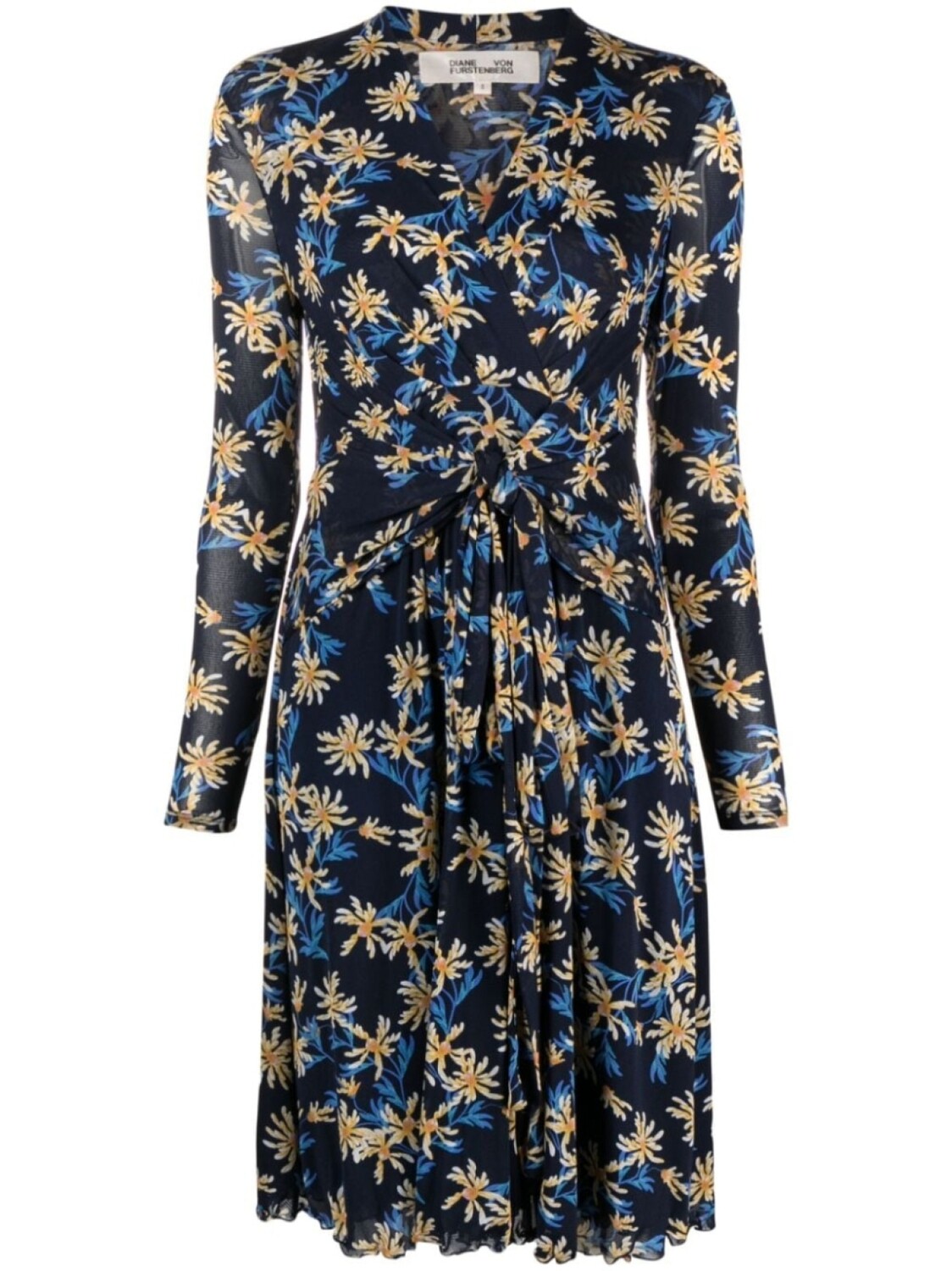 

DVF Diane von Furstenberg платье миди Blackley Paris с цветочным узором, синий