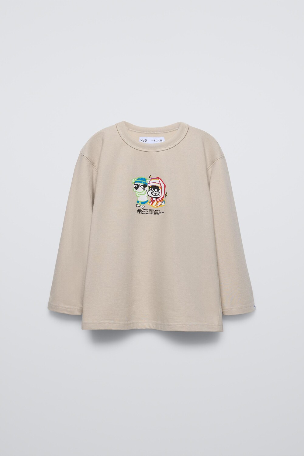 

Футболка с высоким лозунгом ZARA, экрю