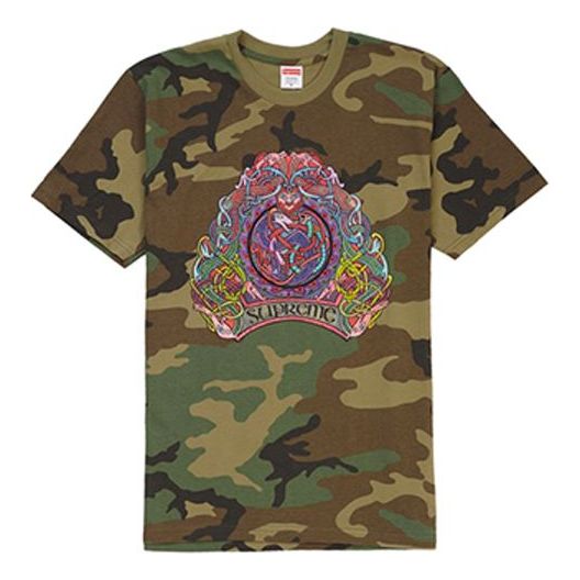 

Футболка ss19 knot tee woodland camo Supreme, зеленый