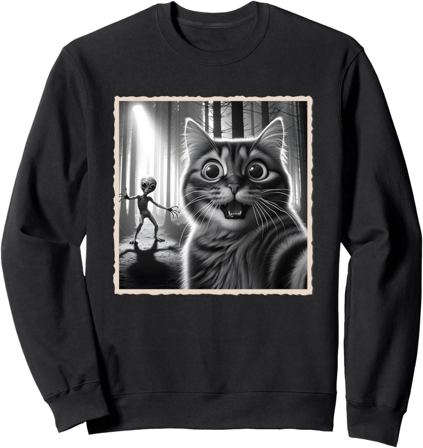 

Забавная толстовка с изображением кошки, делающей селфи, инопланетной кошки и инопланетным юмором Cat Lover Gifts For Women, Men & Kids V8Z, черный