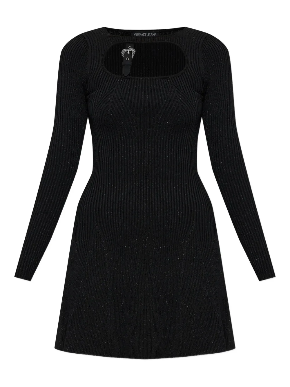 

Платье мини с пряжкой Versace Jeans Couture, черный