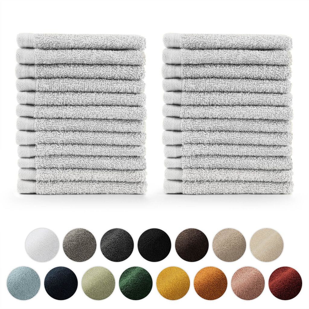 

Комплект махровых полотенец премиум-класса Blumtal с петлями для подвешивания - хлопок, сертифицирован Oeko-TEX, мягкий, впитывающий - 24 гостевых полотенца (30х30 см), белый