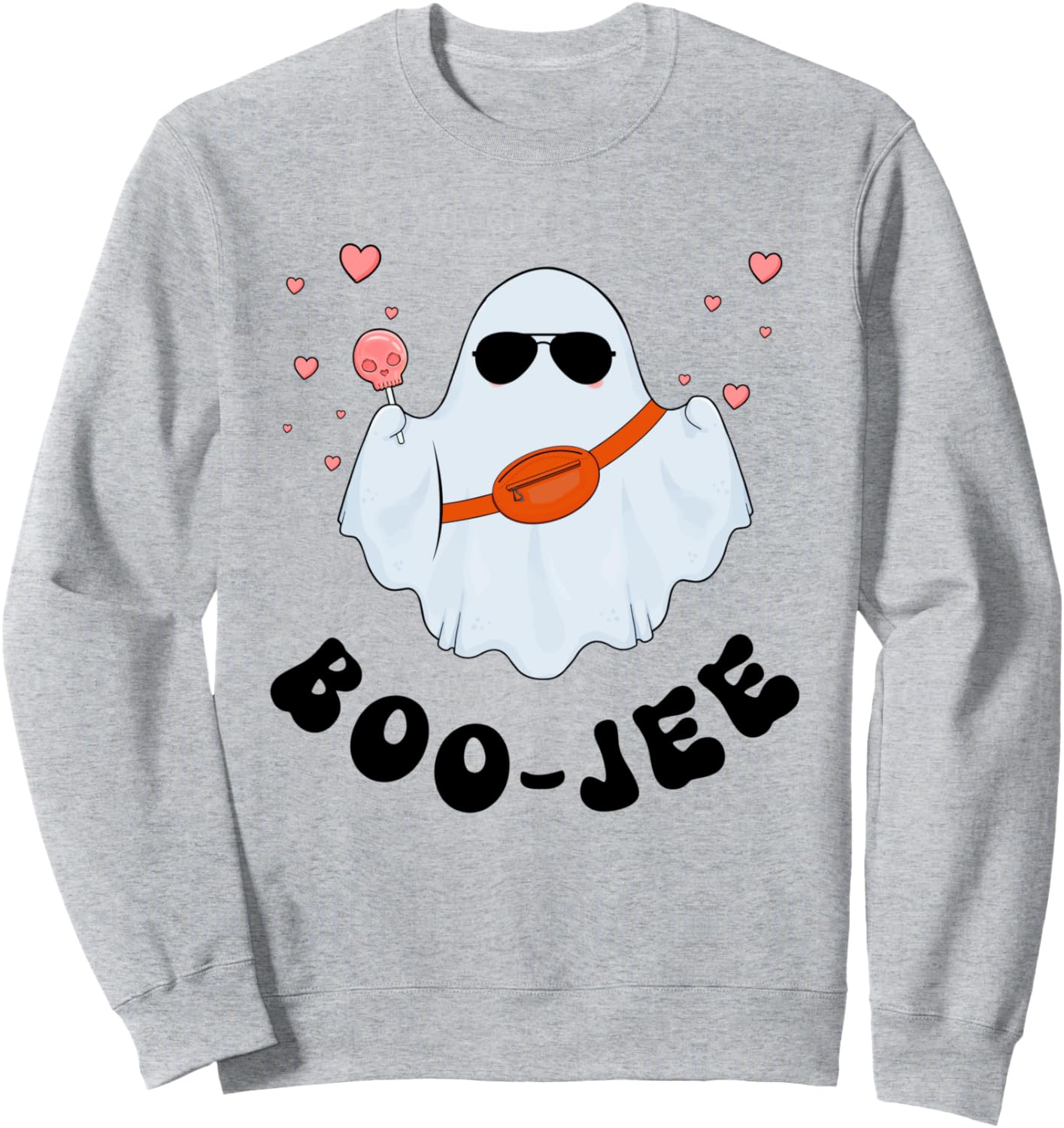 

Милый костюм призрака для Хэллоуина, толстовка для жуткого сезона Funny Ghost Halloween Boo-Jee Boujee Apparel, серый