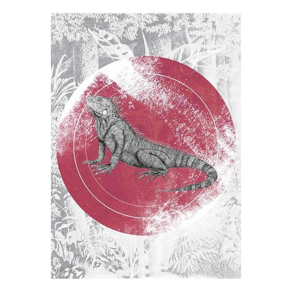 

Фреска Komar Iguana Circle цвет schwarz/weiß/rot