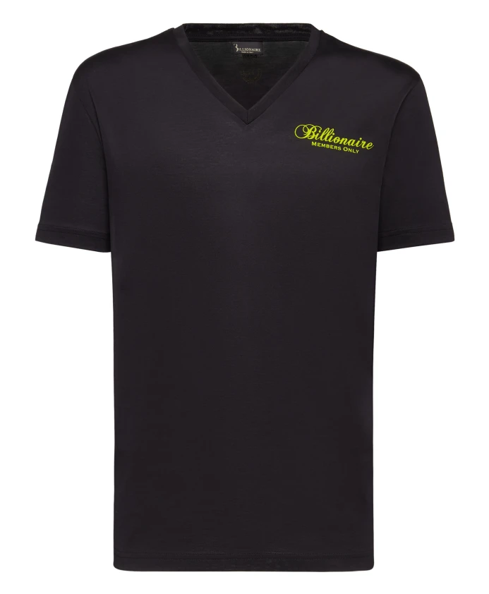 

Футболка с V-образным вырезом, эмблемой SS. Billionaire, черный