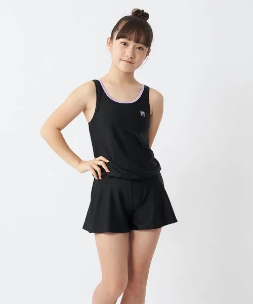 【FILA】Детский школьный купальник-комбинезон, школьный купальник, купальник для плавания, защита от ультрафиолета UPF50+ — фото 2