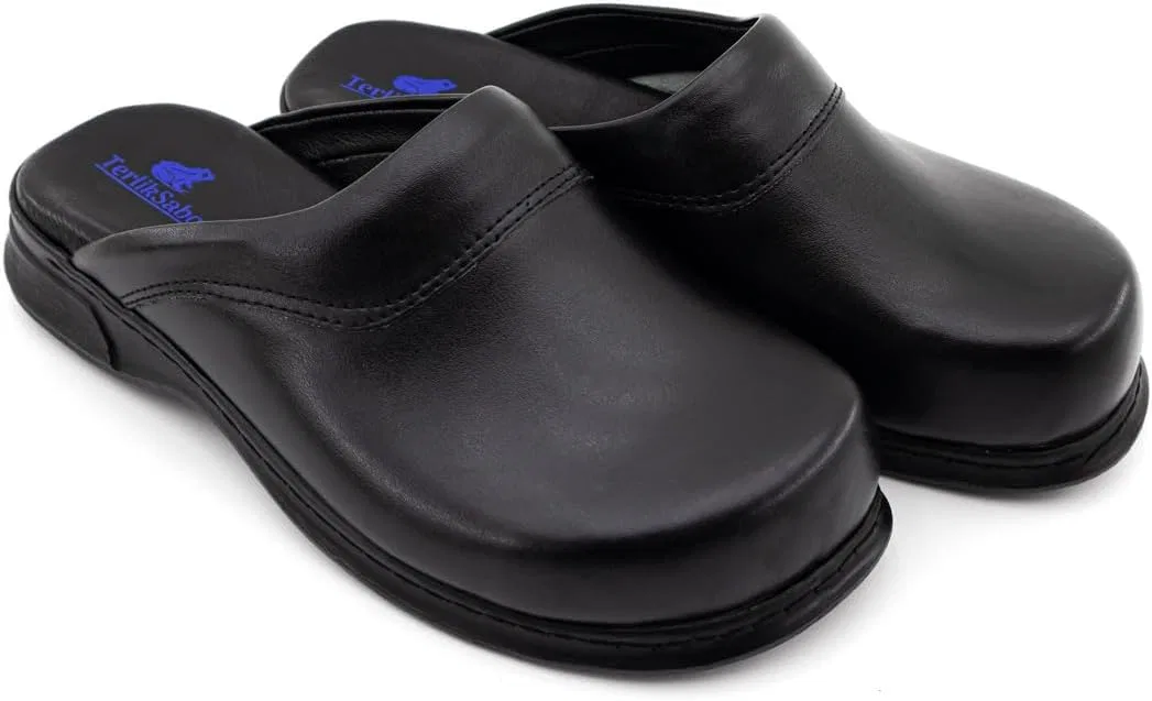 Мужские кожаные сабо Terlik Sabo Classic ST194, мюли, тапочки, обувь Sabot terlik sabo ortopedik terlik, Black