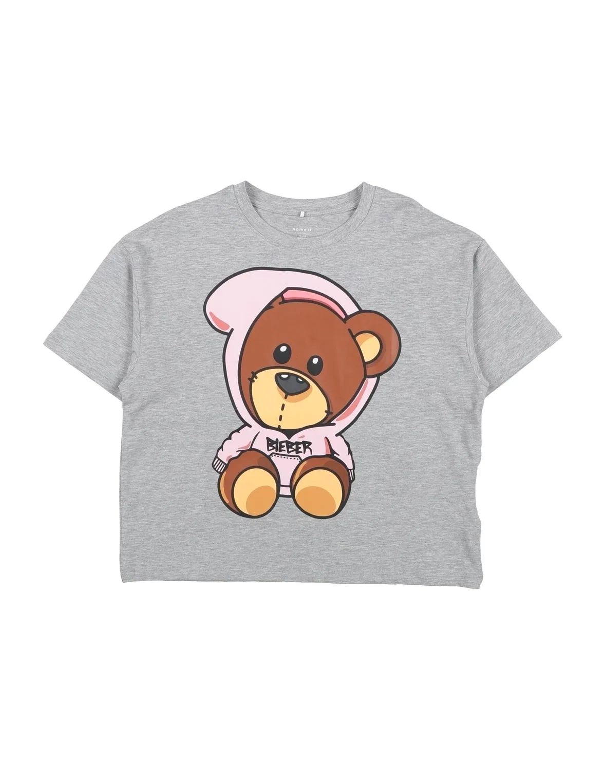Детская футболка для девочек с принтом Jersey Name It, серый