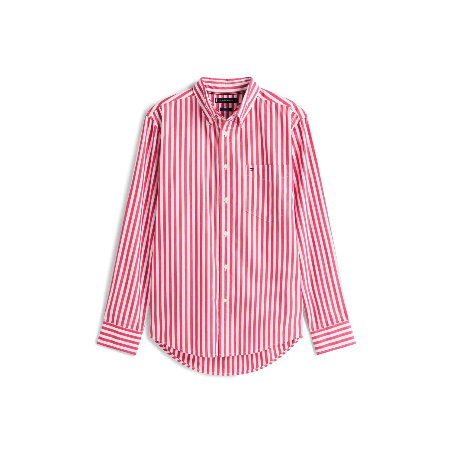 Мужская рубашка с длинным рукавом Flex Poplin Bold Stripe Tommy Hilfiger, Vivacious Pink/Stripe — фото 4