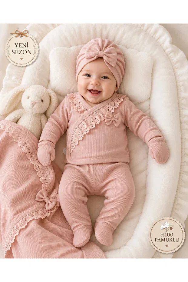 Детский комплект одежды для новорожденных девочек хлопковый Miapolixa, Rose Dry