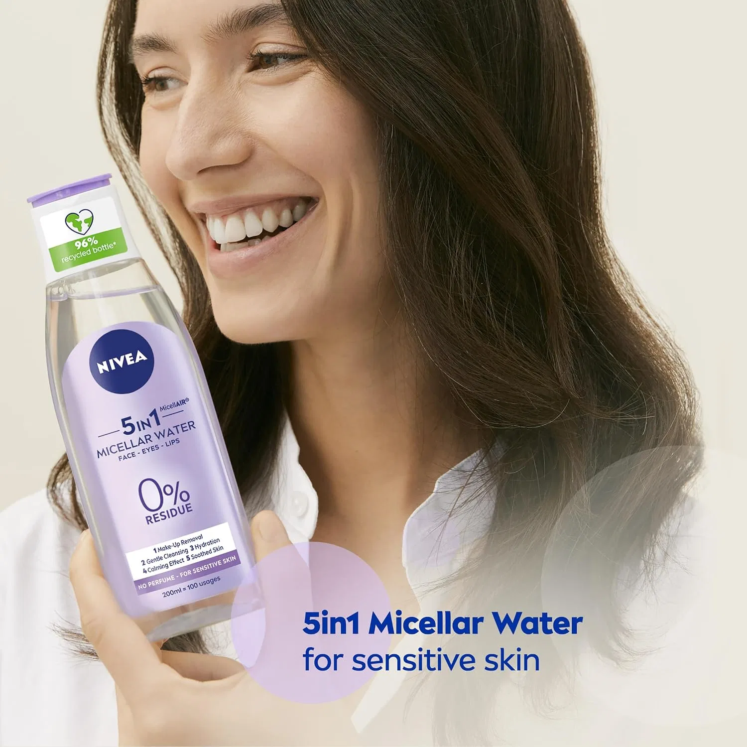 Мицеллярная вода 3-в-1 NIVEA для чувствительной кожи, 200 мл — фото 2
