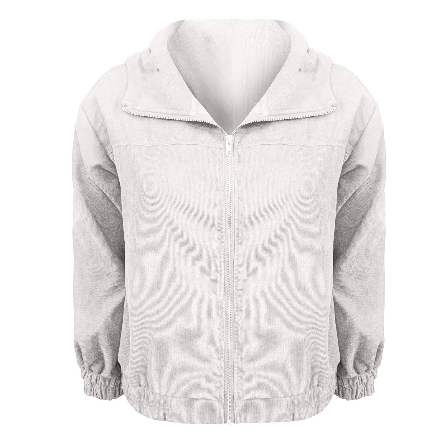 Женское пальто из вельвета с молнией Shacket Zip Up, bianco — фото 2