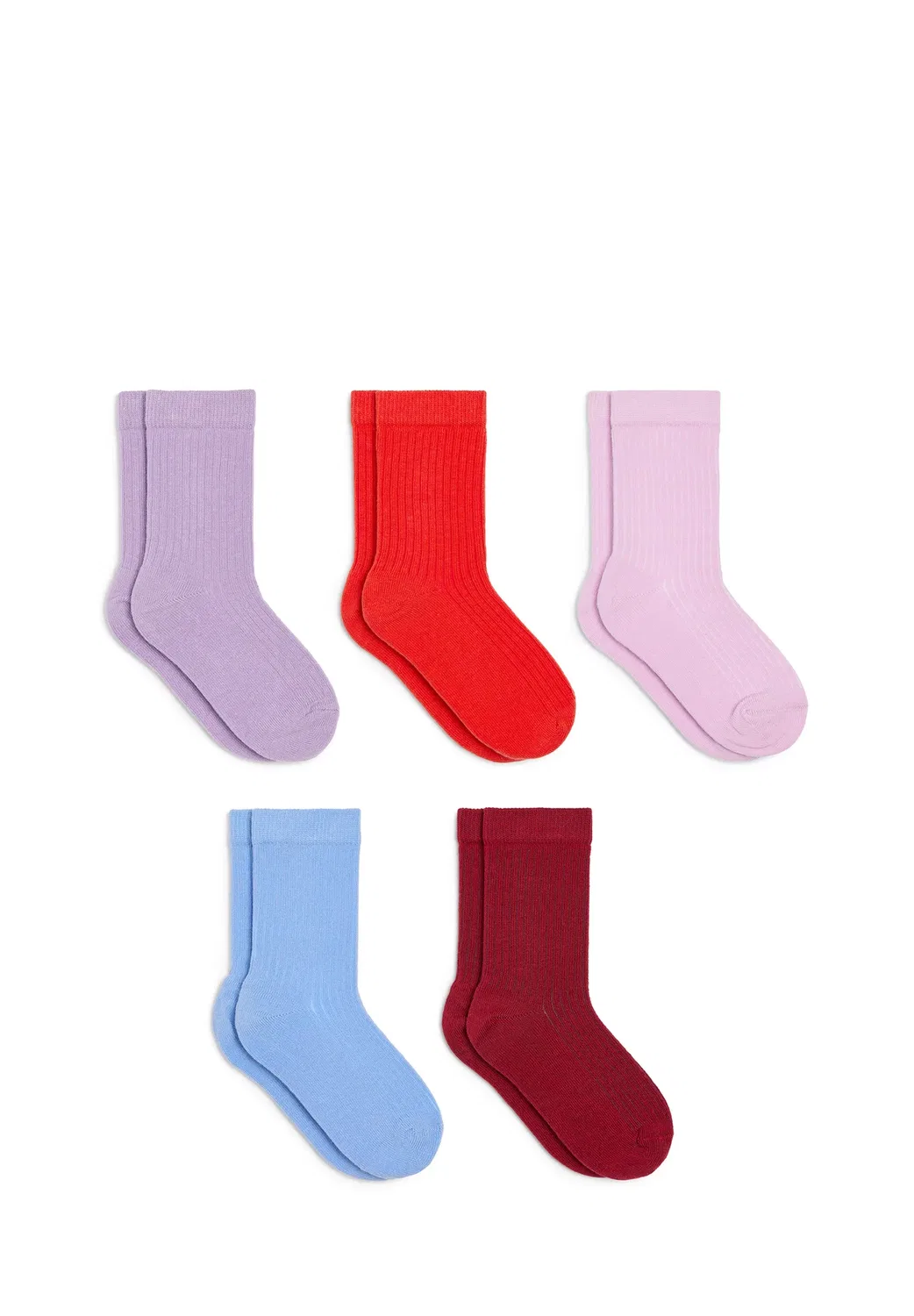 Вязаные носки в рубчик, 5 пар, унисекс - носки Arket, Multicolour