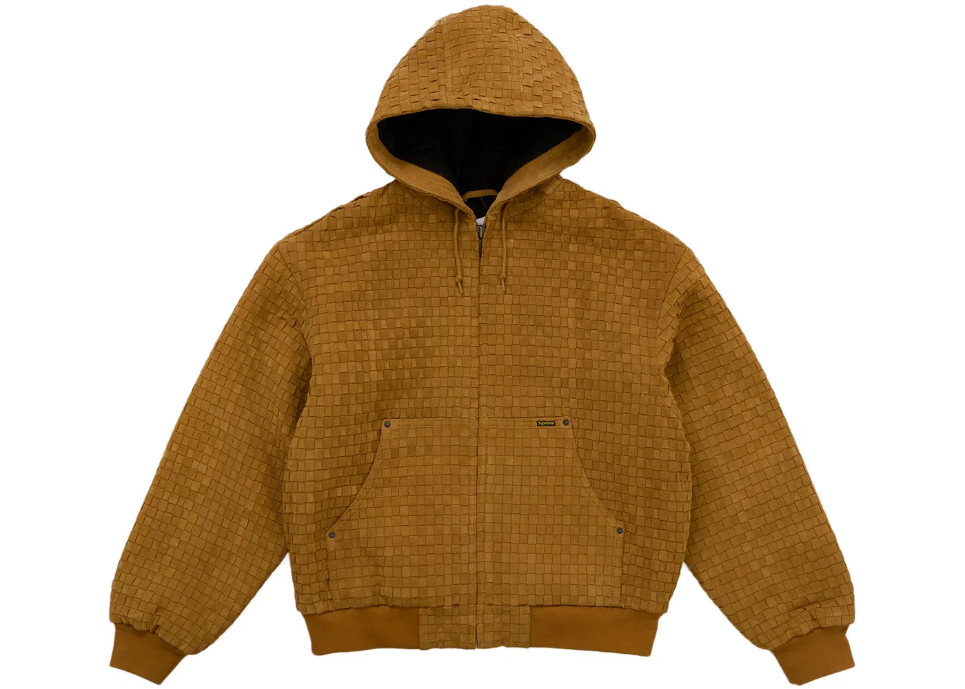 Мужская рабочая куртка с капюшоном из замши Supreme, горчичный