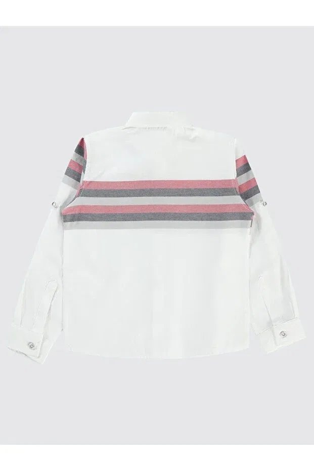 Детская рубашка для мальчиков с длинным рукавом Striped shirt Civil Boys, Red — фото 2