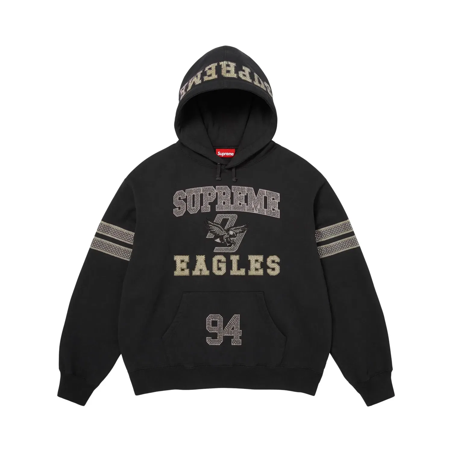Свитшот с капюшоном Supreme Rhinestone Eagle, Black