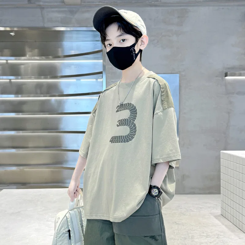 Детская футболка с круглым вырезом MADALLO, Green T-Shirt — фото 4