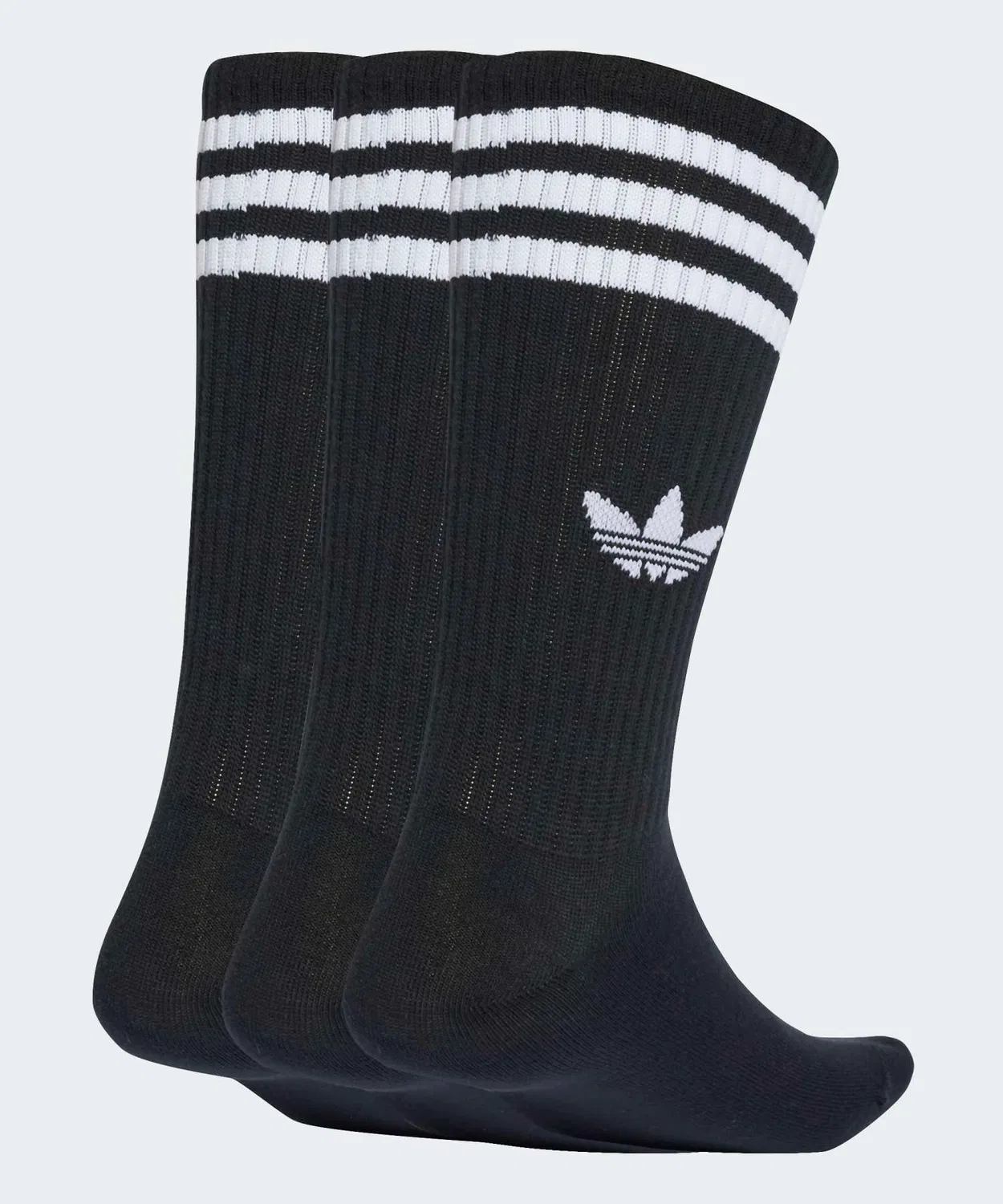 Мужские носки высокие с тремя полосками, комплект из 3 пар Adidas Originals, Black — фото 2
