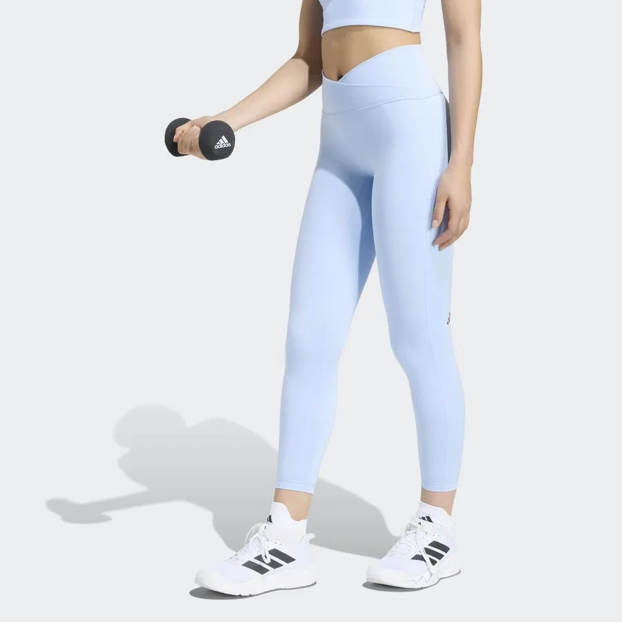 Женские леггинсы 7/8 с перекрестной талией Studio All Me adidas, Синий