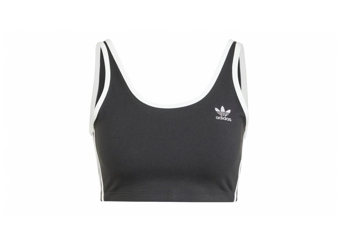 Женский топ-бра с принтом Adicolor 3-Stripes Adidas, Black/White
